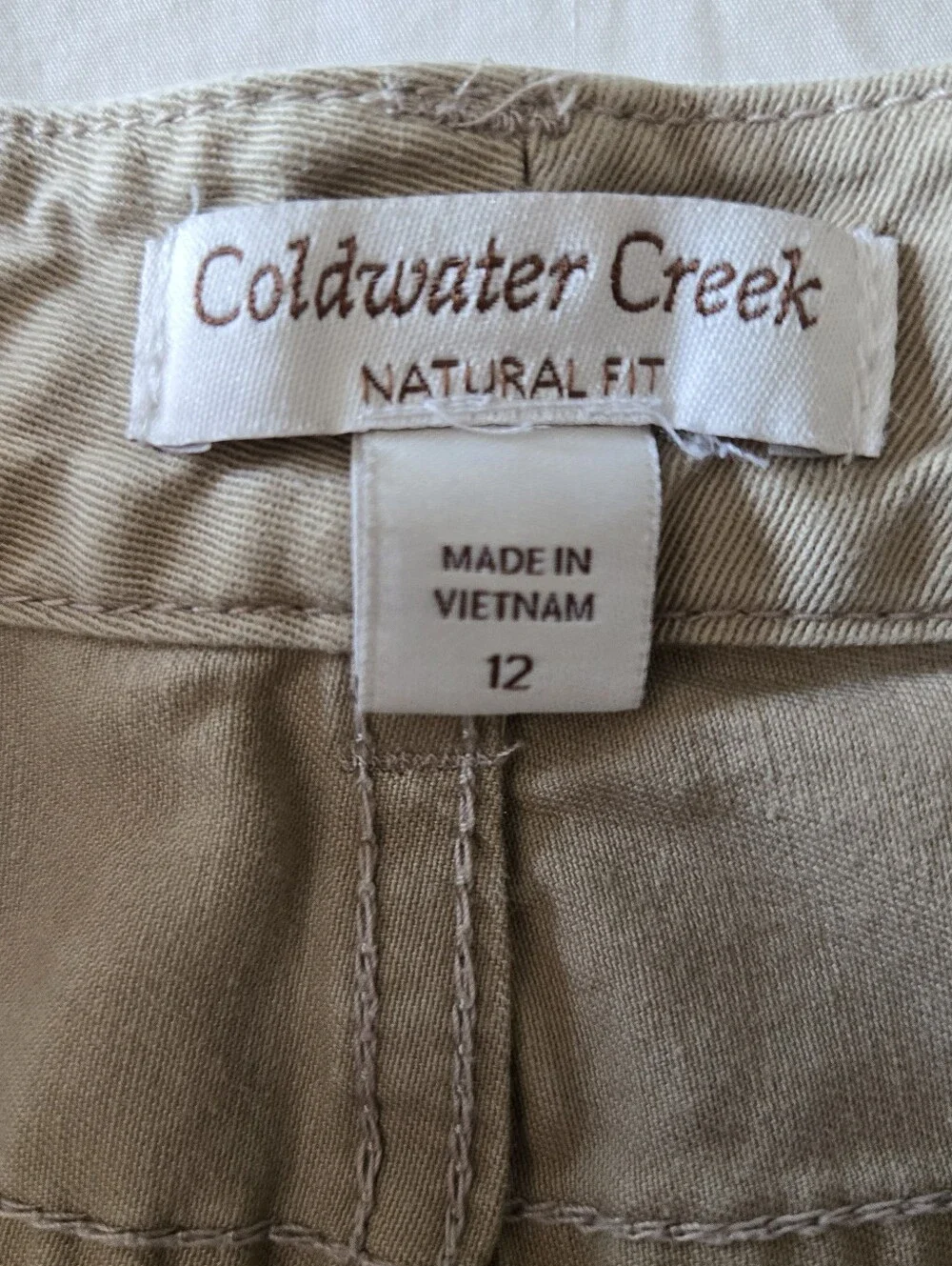 Coldwater Creek Natural Fit Bermuda Shorts Womens 12 Khaki